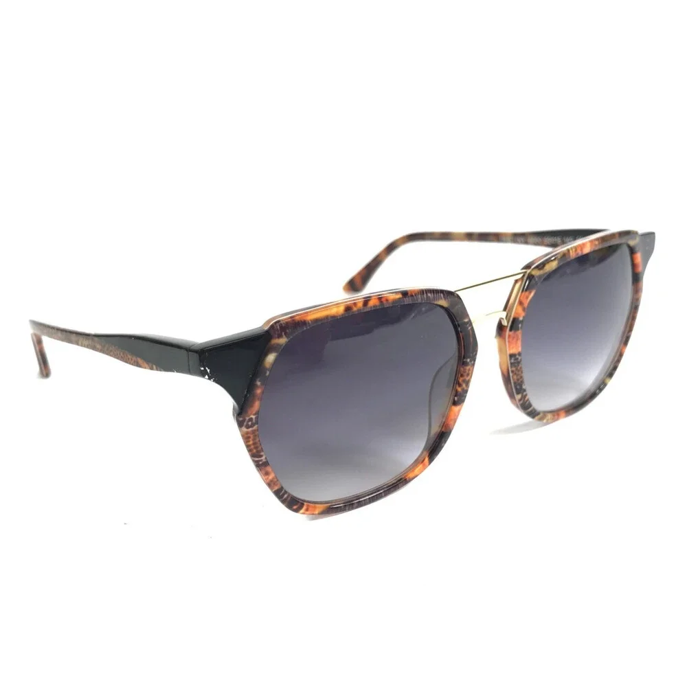 BOZ Sunglasses DESTINY 6000 Black with Orange Tiger Eyes w/ Gray Gradient Lenses
